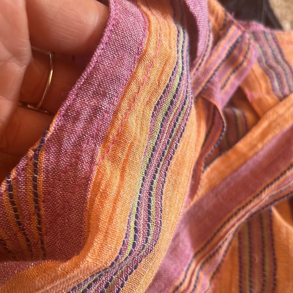 Free People SUNGAZE Women's Pink and Orange Shorts Yarn Tie Shorts - Picture 4 of 5